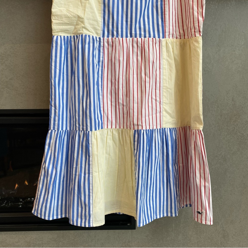 Vineyard Vines Patchwork Striped Mini Dress in Blue, Red, Yellow - Picture 3 of 6